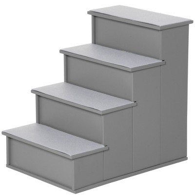 PawHut Pet Stairs, Small Pet Steps with Cushioned Removable Covering for Dogs and Cats Up To 22 Lbs.