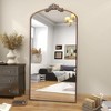ALEXOUN 36 x 66 Inches Vintage Ornate Arched Floor Mirror,Large Free standing Floor Mirror  with Metal Frame,for Bedroom&Dressing Room, - 4 of 4