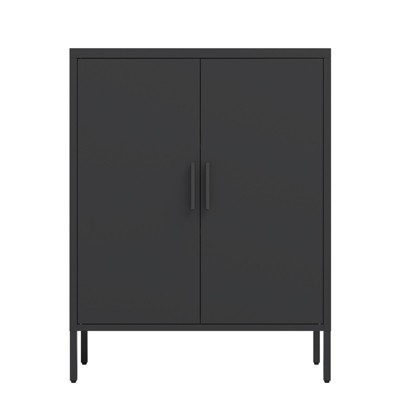 Metal Storage Cabinet with Doors and Adjustable Shelves, Freestanding Sideboard Buffet Cabinets, Utility Cabinet Accent Cabinet for Living Room