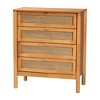 Baxton Studio Jenn Golden Brown Wood Japandi 3-Piece Storage Set with Distressed-Finished Rattan - 4 of 4
