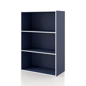 24/7 Shop At Home 35.3" Silkpath Modern 3 Tier Stackable and Modular Bookcase - 1 of 4