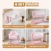 JOYMOR Baby Bassinet Bedside Sleeper, 4 in 1 Rocking Bassinet for Baby, 7 Height Adjustable, Bedside Bed with Wheels Mattress - 3 of 4