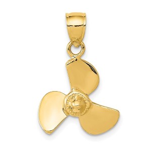 Black Bow Jewelry 14k Yellow Gold Polished Propeller Pendant - 1 of 4