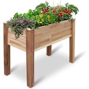 Jumbl Cedar Wood Raised Garden Bed & Herb Planter Box, 34" x 18" x 30" - 1 of 4