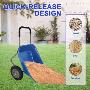 Vynxaria Two-Wheeled Garden Trolley - Lightweight & Durable Wheelbarrow with 15" Pneumatic Wheels - 1 of 4