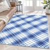 Modern Checkered Rug, Washable and Non-Slip, Thin and Foldable Printed Rug, SSoft Non Shedding Low Pile Floor Covering, Neutral Geometric Rug - 4 of 4