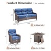 4 Piece Patio Furniture Set with Fire Pit Table, 2 x Swivel Rocker Chair, 1 x 3-Seat Sofa, 5 Seats Outdoor Conversation Set for Lawn Garden Backyard - 3 of 4