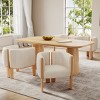 Set of 4 Modern Beige Boucle Dining Chairs with Wood Legs, Stylish Accent Chairs for Living Areas, Kitchen or Dining Room Chairs-Panipeachy - 2 of 4