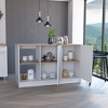 Vynxaria Kitchen Island with Spacious Top, Double Door Cabinet & Open Shelves - 4 of 4