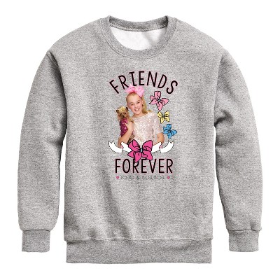 JoJo Siwa Friends Forever Graphic Long Sleeve Fleece Sweatshirt - Athletic Heather - 2T