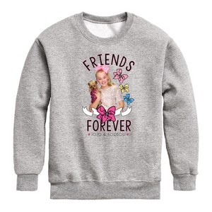 JoJo Siwa Friends Forever Graphic Long Sleeve Fleece Sweatshirt - Athletic Heather - 2T - 1 of 3