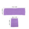 Unique Bargains Stretchy Cotton Blend Sweat Absorbing Sport Headband Wristband Light Purple 3 pcs - 4 of 4