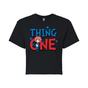 Women's - Dr. Seuss - American Thing One Cropped Graphic T-Shirt - 1 of 4