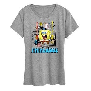 Women's - SpongeBob SquarePants - I'm Ready Short Sleeve Graphic T-Shirt - 1 of 4