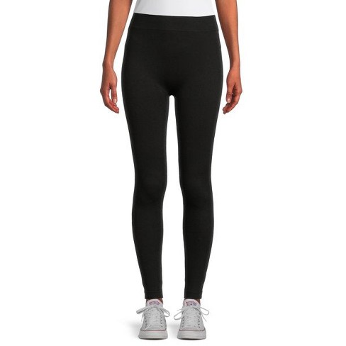 Women's High-Waisted Terry-Lined Leggings for Casual Wear, Workout and  Yoga, Black, S/M