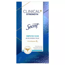 Secret Clinical Strength Invisible Solid Antiperspirant and Deodorant, Completely Clean - 1.6oz