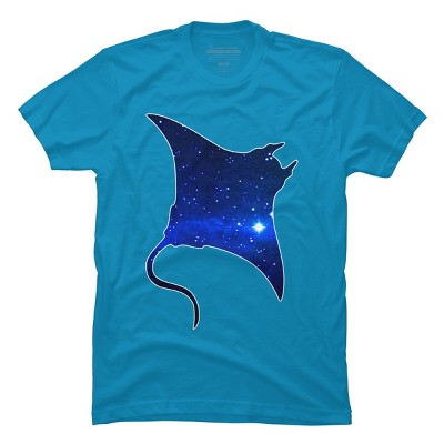 Men's Design By Humans Space Manta Ray By Shrenk T-Shirt