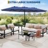 15FT Extra Large Rectangular Patio Umbrella with Base - Double-Sided Outdoor Market Umbrella with Crank Handle for Pool, Garden,Backyard - 4 of 4