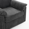 33" Corduroy Oversized Swivel Lounge Chair with Plush Cushions - 3 of 4