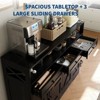51" Black Buffet Cabinet with Adjustable Shelves, 4 Doors and 3 Drawers – Kitchen & Dining Room Storage Cabinet - 4 of 4