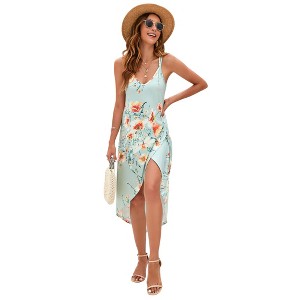 Clearlove Deep V Neck Halter Dress Irregular Hem for women  Elegant Party Evening Dress - 1 of 4