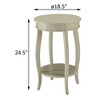 Lyngins Round Wooden Side Table with Open Shelf and Cabriole Legs, End Table for Living Room, Nightstand with Bottom Shelf, Contemporary Small Table - 2 of 4