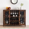 Decorative Storage Cabinets with LED Light, Glass Door Wine Cabinet, Kitchen Sideboard with Rack - 4 of 4
