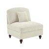Vynxaria Modern Armless Sofa Beige+White Chenille, W/1 Pillow, Detachable Ruffle Skirts (2 Styles), Multi-Module Configurable, Curved Petal Armrests - 2 of 4