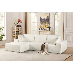108'' L-Shaped Sectional Sofas with Full Foam Cushioning and No Assembly Required, Left Facing Sleeper Couch for Living Room or Bedroom - 1 of 4