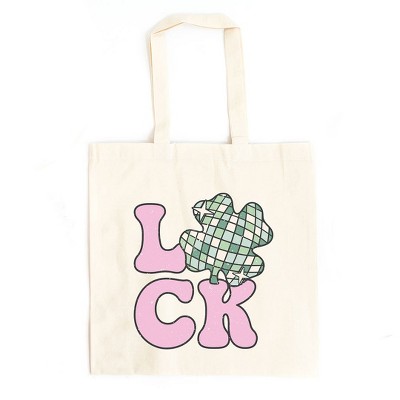City Creek Prints Luck With Shamrock Canvas Tote Bag - 15x16 - Natural