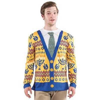 Faux Real Men's Ugly Hanukkah Sweater T