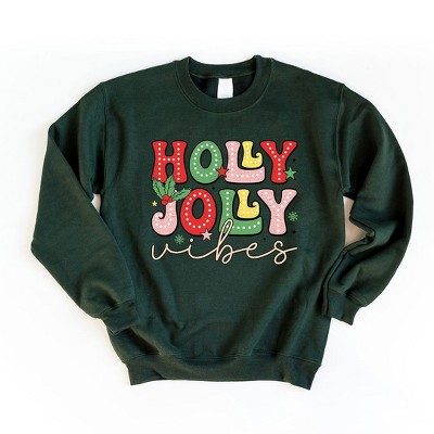 Simply Sage Market Women's Graphic Sweatshirt Holly Jolly Vibes Distressed