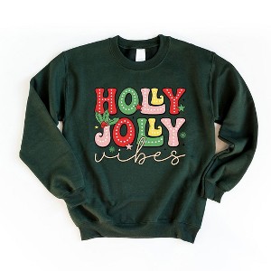 Simply Sage Market Women's Graphic Sweatshirt Holly Jolly Vibes Distressed - 1 of 4