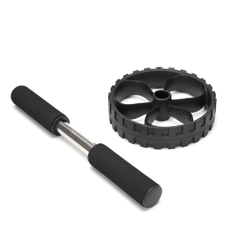 Mind Reader Ab Roller Wheel with Foam Grips, Black, 2 of 6