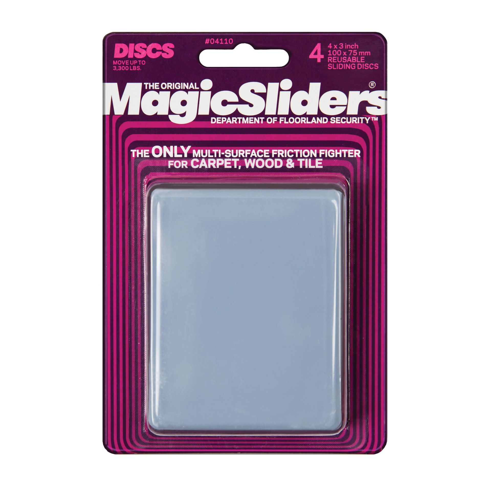 Magic Sliders 4pk 4"x3" Sliding Disc