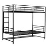CAVINAS Twin Size Modern Bunk Bed with Storage Shelf & Guardrails,Simple Metal Bed Frame for Bedroom,Kids Room,Black - 3 of 4