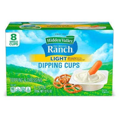 Hidden Valley Original Ranch Light Salad Dressing To Go Cups - 1.5fl oz/8pk