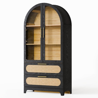 GlasFlength Decorative Storage Cabinets Modern Chic Organizer for Stylish Living Room Spaces, Multicolored,35”*15.7”*72.8"