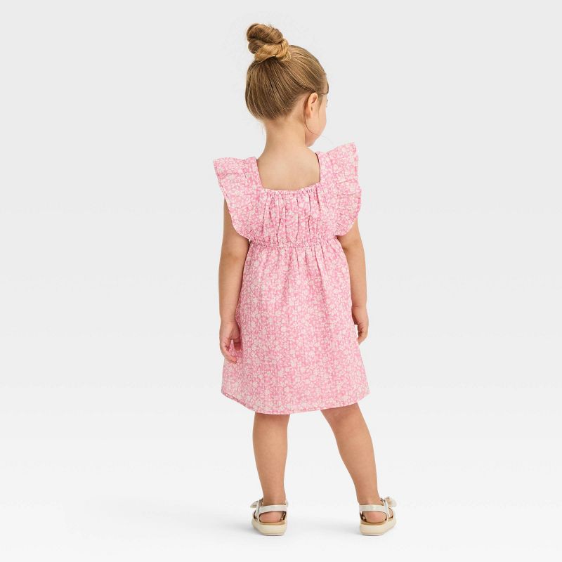 Toddler Girls' Floral Dress - Cat & Jack™ Pink, 3 of 7