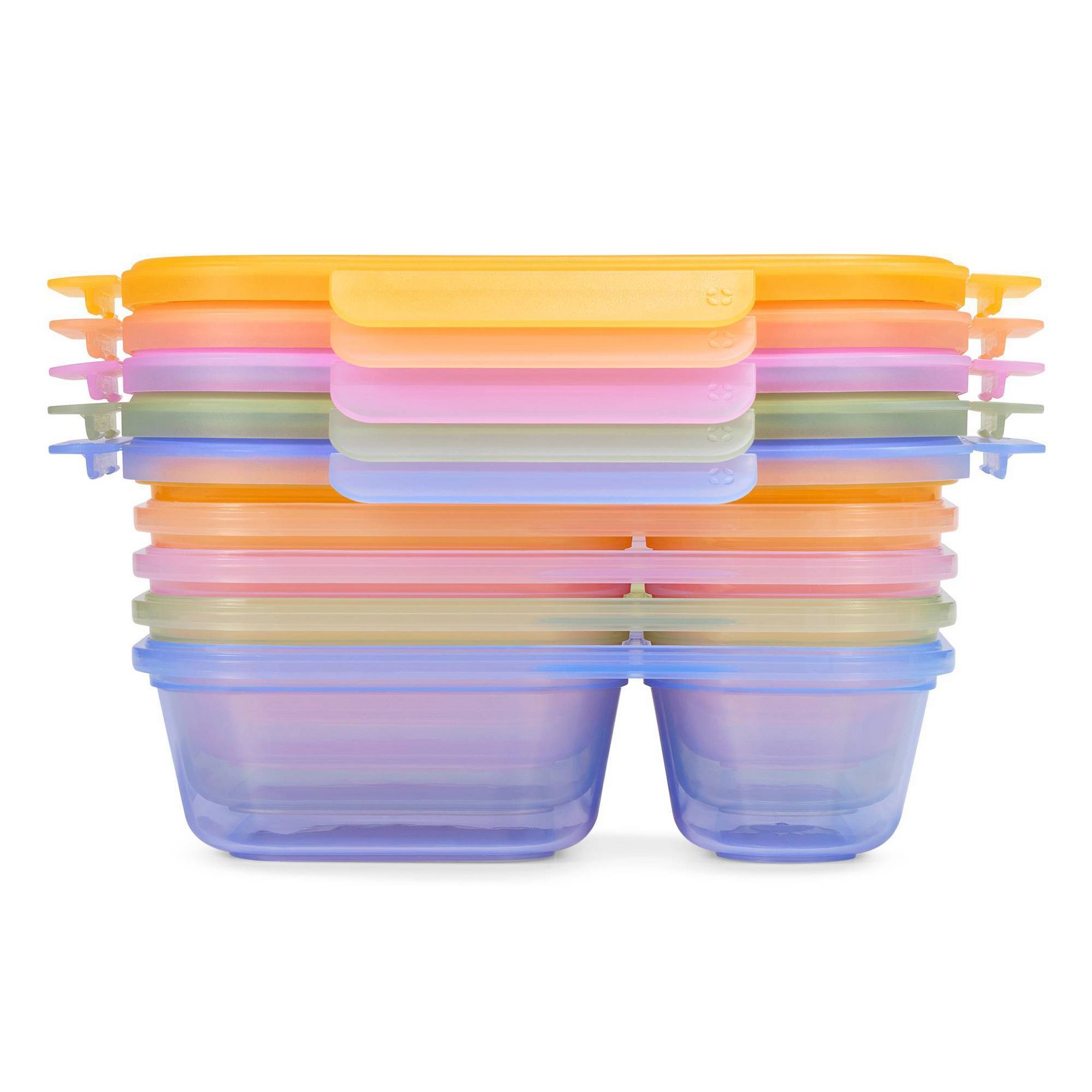 Ello Snap and Nest 3c 10pc Plastic Divided Meal Prep Food Storage Container Set