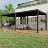 10X12 ft Louvered Pergola - Aluminum Frame with Independent Adjustable Rainproof Top, Perfect for Deck, Garden & Backyard - 3 of 4