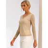 INSPIRE CHIC Women's Floral Embroidery Sheer Long Sleeves Lace Blouse - 3 of 4