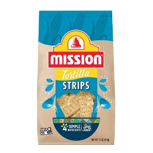 Mission Strips White Corn Tortilla Chips - 11oz - 1 of 4