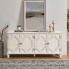 65.2inModern Sideboard Buffet Cabinet with Storage, Symmetrical Geometric Accent Coffee Bar Wine Bar Storage Cabinet,for Kitchen,White - 2 of 4