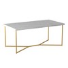 NicBex Mid-Century Modern Coffee Table (Round or Rectangle) X-Shaped Metal Base & Faux Marble Top - 2 of 4