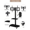 52.7" Tempered Glass Metal Adjustable Mobile TV Stand with Swivel Mount, Lockable Wheels and 2-Tier Shelves for 32¨C65" TVs - 3 of 4