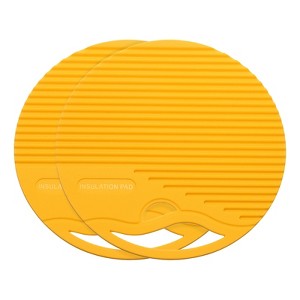 Unique Bargains Round Heat Resistant Non-Slip Silicone Trivet Mat for Pots Coasters 2 Pcs - 1 of 3