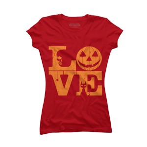 Junior's Design By Humans Halloween Love Night Creepy Cute Fun By RedBirdLS T-Shirt - 1 of 3