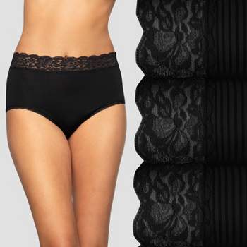Vanity Fair womens Beyond Comfort Silky Stretch Panties Underwear, Bikini -  3 Pack Black/Black/Black, 5 US at  Women's Clothing store