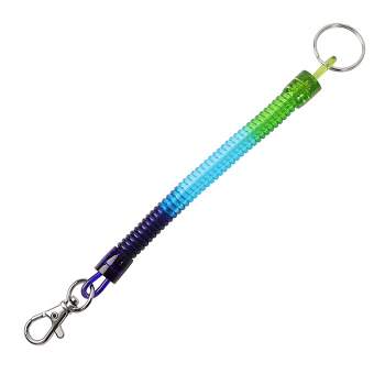 Unique Bargains Metal Ring Spring Stretchy Coil Keychain Keyring Strap Rope Cord 8.7 Inch Long 1 Pc